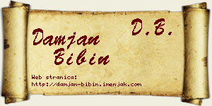 Damjan Bibin vizit kartica